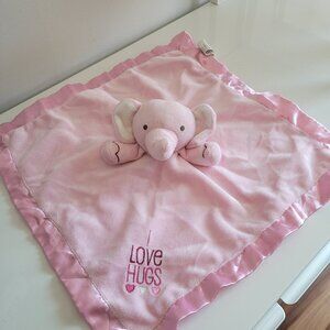 Stepping Stones Lovey Pink Elephant I Love Hugs Gibson Baby Security Blanket Toy